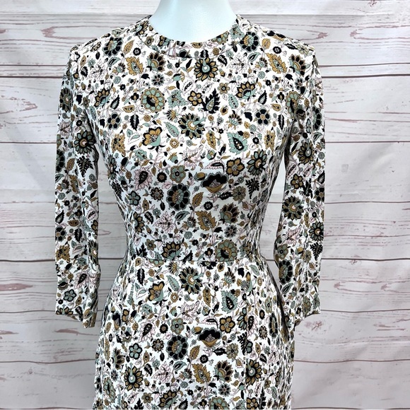 A.L.C. Silk Floral Paisley Tordi Long Sleeve Peplum Pocket Dress - Picture 2 of 11